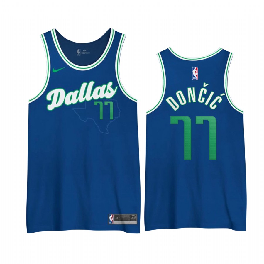 Men Men Dallas Mavericks #77 Doncic Blue Nike NBA Jerseys